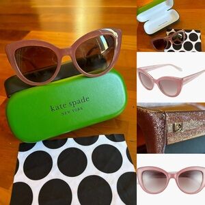 Kate Spade Labrenda Glitter Blush Cat-Eye Sunglasses